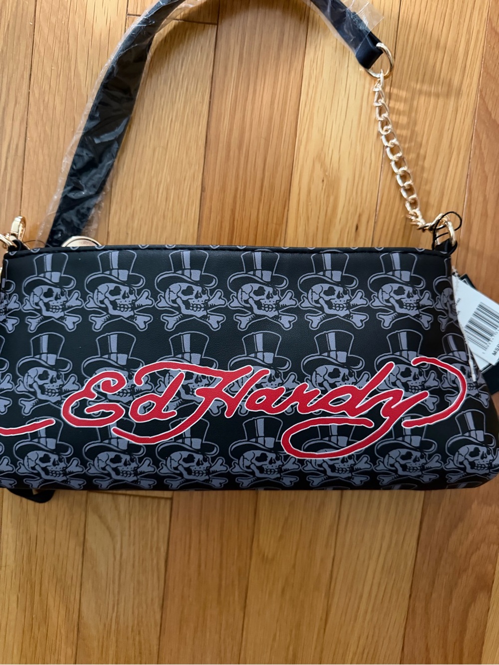 Ed Hardy Black Graphic Tiger Shoulder Bag NWT - Picture 3 of 8